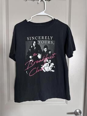 The Breakfast Club Graphic T-Shirt Black Cotton Crew Neck Sz M Unisex